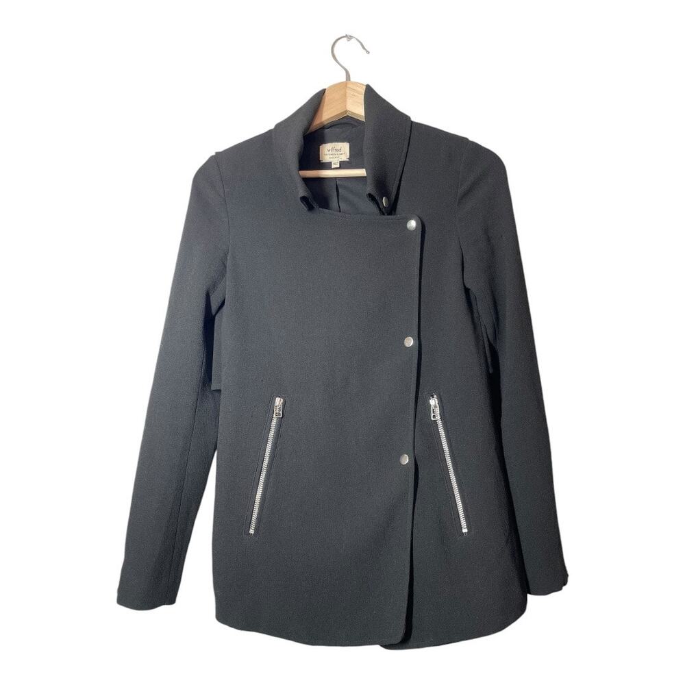 Wilfred Aritzia Black Blazer Jacket Moto Crepe Mayet XXS